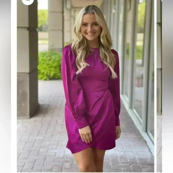 Adelyn Rae Dresses & Skirts - Adelyn Rae "Edna" Draped Front Mini Dress- Orchid